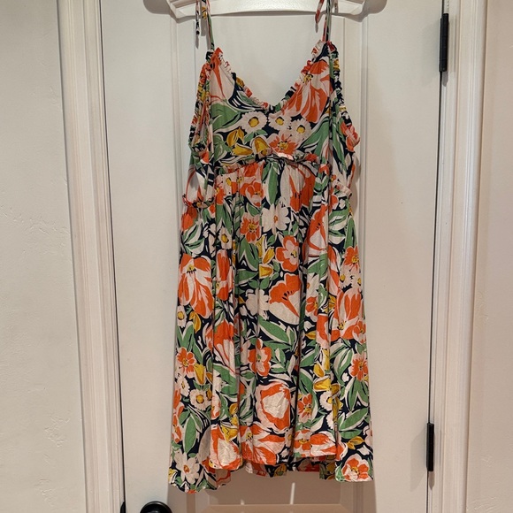 NWT Patrons of Peace Coral Bloom Floral Boho Sundress in Orange, Green & Black - Picture 8 of 11